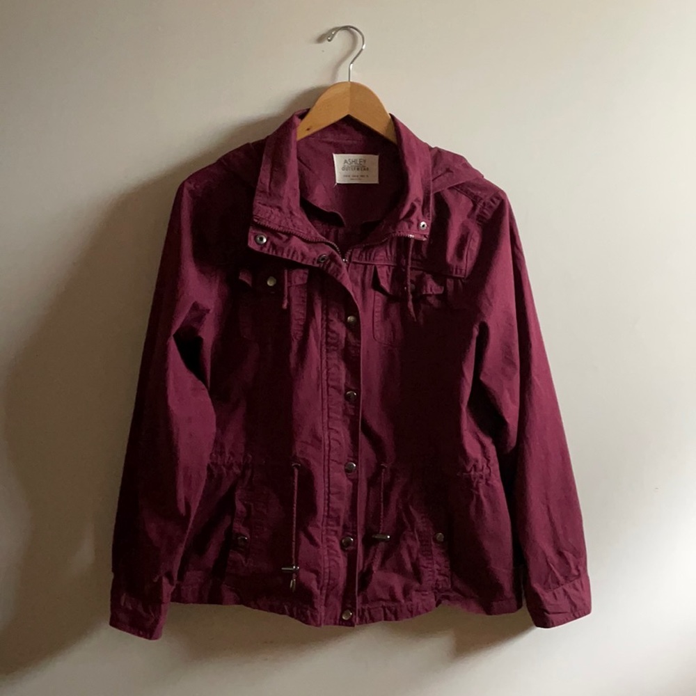 Wine colored utility jacket